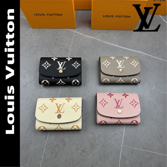 【ルイヴィトン】モノグラム型押しミニ財布 高機能で日常に最適4色