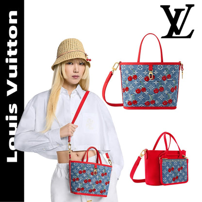 【ルイヴィトン】彩りチェリー刺繍☆ネヴァーフルBB リバーシブル